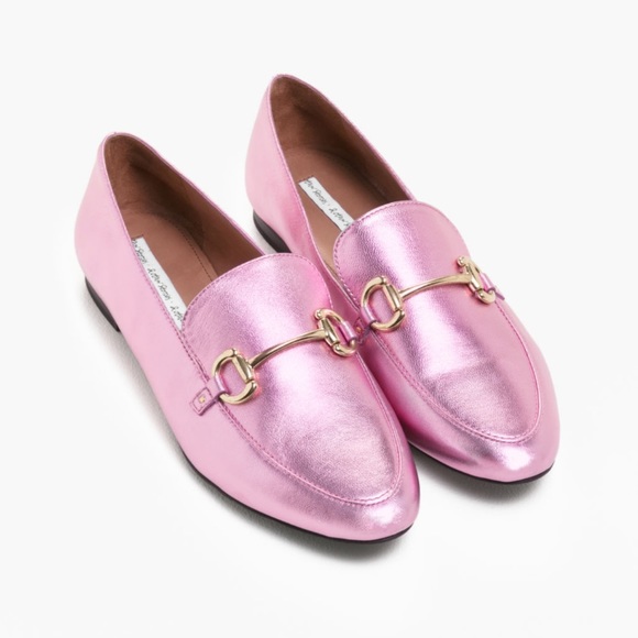 & Other Stories Shoes - & Other Stories Equestrian Buckle Loafers -Metallic Pink Size 8